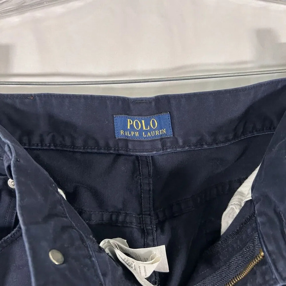 Polo Ralph Lauren Pants Men's 32x32 Blue Chino Pockets Button Zip Cotton Blend - Picture 9 of 13